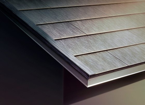 Tesla Solar Roof tempered-glass tile close-up